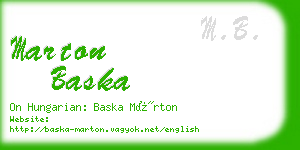marton baska business card